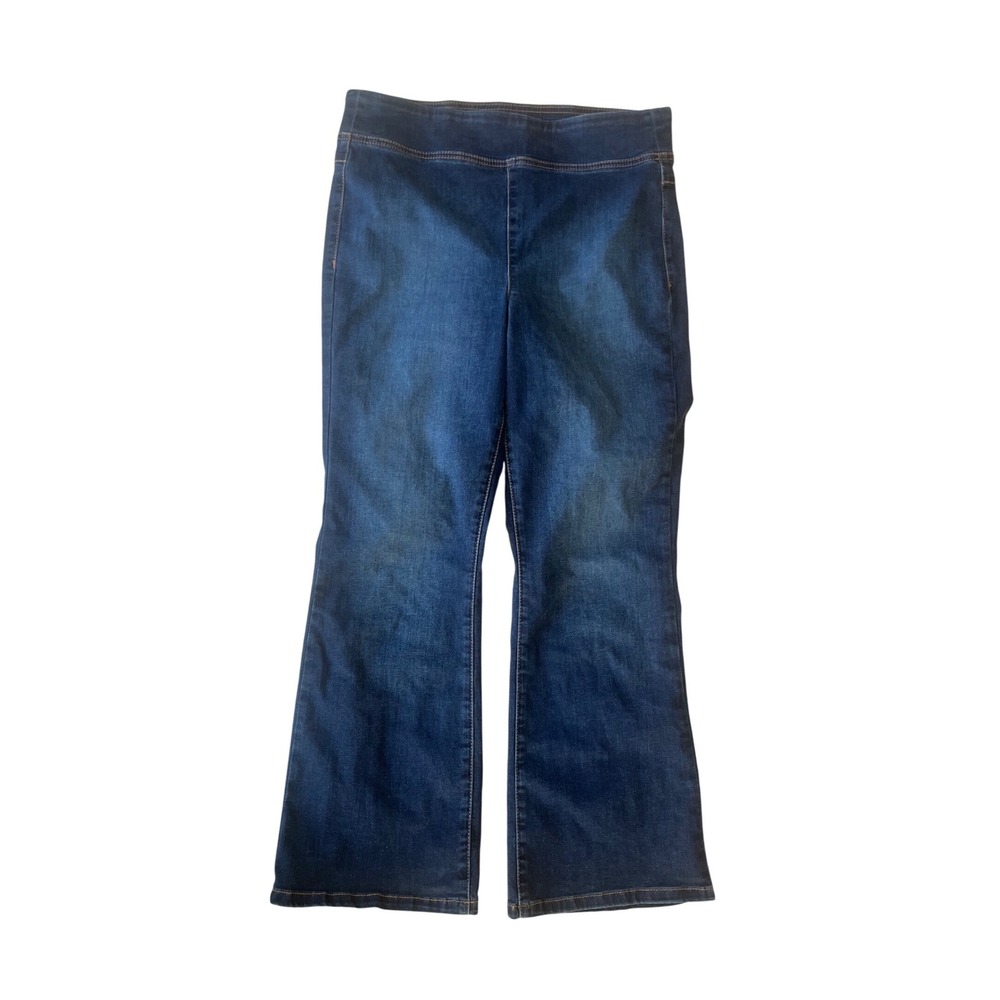 We The Free High Rise Flare Jeans Dark Wash Stretchy Comfort Size M - Picture 3 of 10